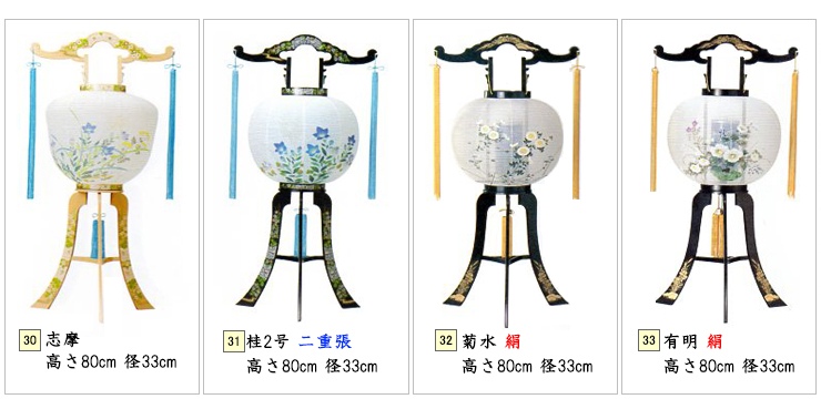 志摩、桂2号二重張、菊水絹、有明絹